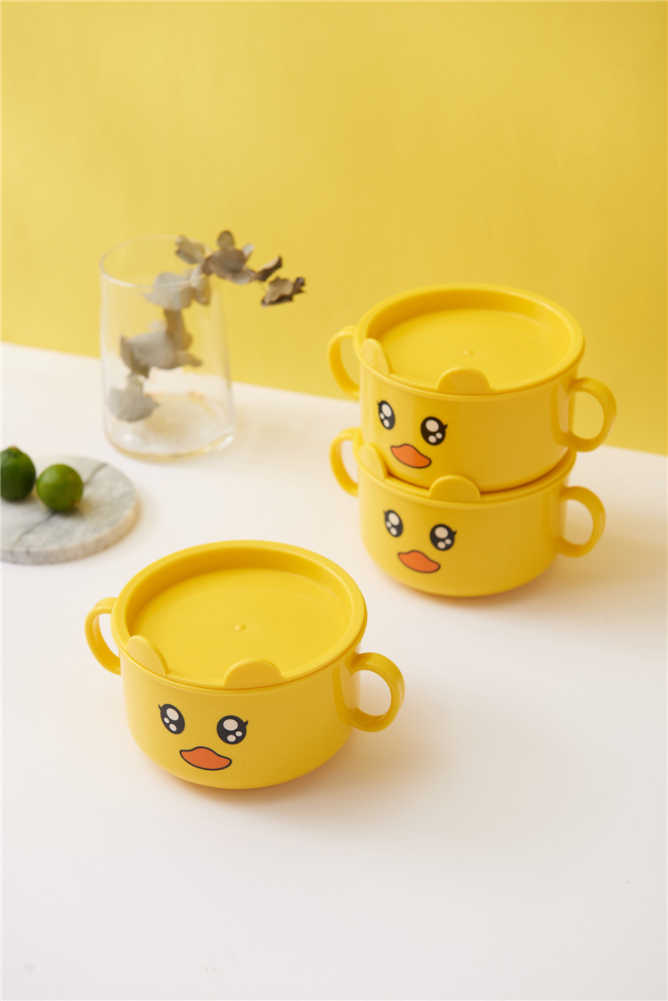 Children's Dinner Plate Kindergarten Grid Small Yellow Duck Tableware Cartoon Gift Tableware Household Creative Baby Solid Food Bowl Children's Dinner Plate Kindergarten Grid Small Yellow Duck Tableware Cartoon Gift Tableware Household Creative Baby Solid Food Bowl