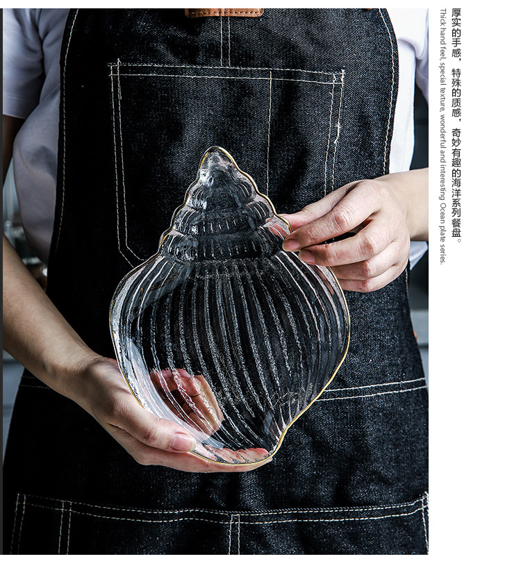 INS Nordic Creative Plate Dish Household European Style Tableware Fruit Salad Dessert Bowl Marine Scallop Glass Plate INS Nordic Creative Plate Dish Household European Style Tableware Fruit Salad Dessert Bowl Marine Scallop Glass Plate