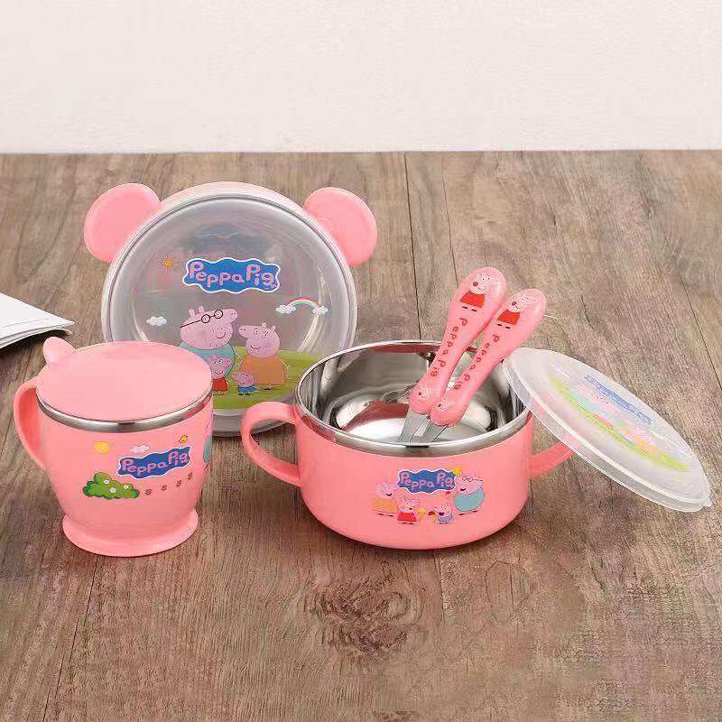 Kitchen Supplies Stainless Steel Tableware Piggy Page Children Bowl Set Kitchen Supplies Stainless Steel Tableware Piggy Page Children Bowl Set