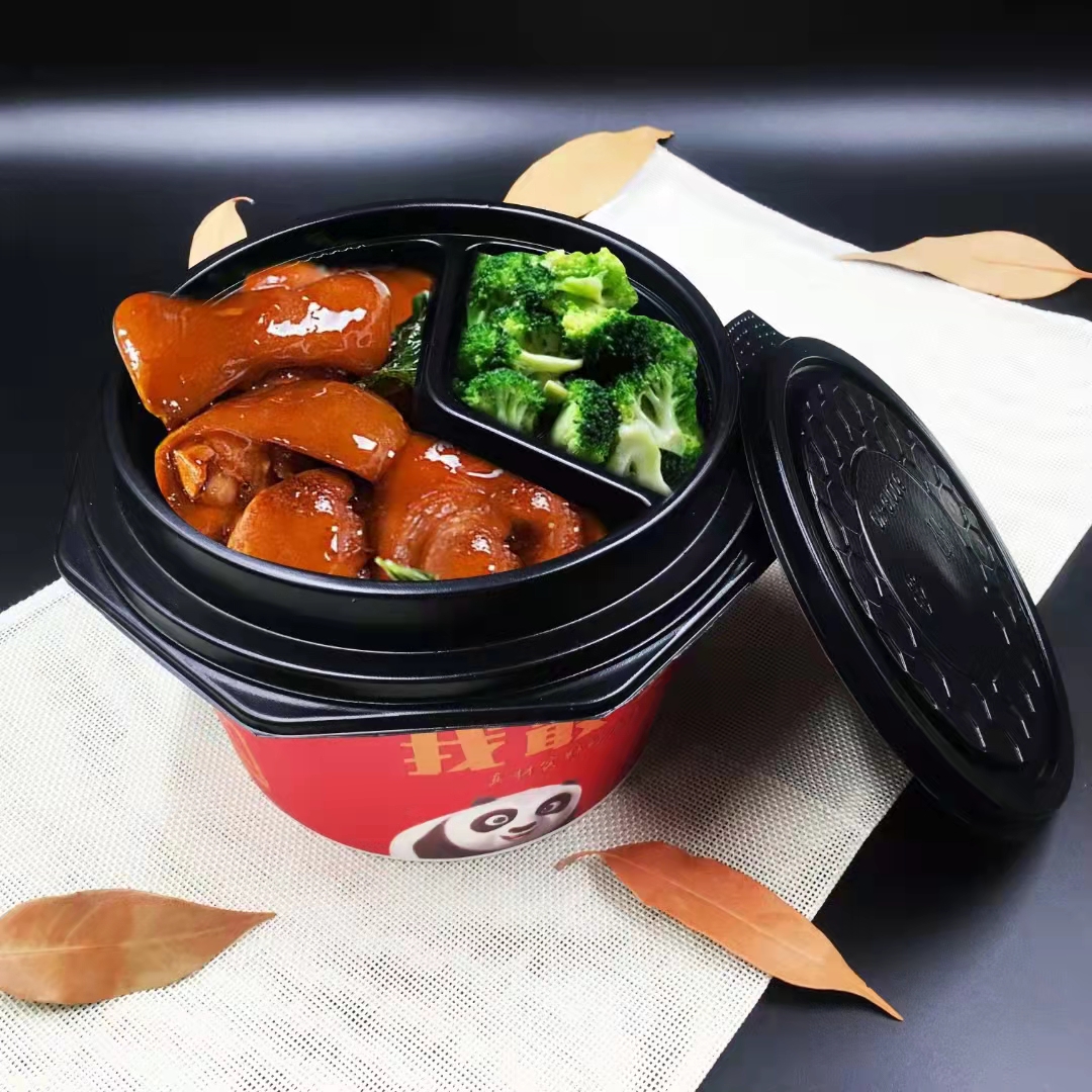 Factory Wholesale Disposable Kraft Paper Fast Food Take out Take Away Lunch Box Soup Bowl Food Grade Paper round