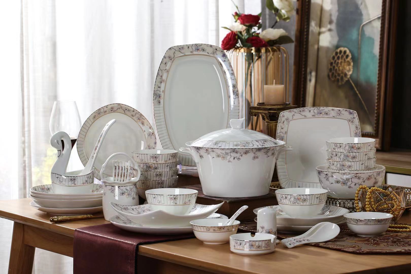 Tableware Gift Set Baking Tray Ceramic Bowl Rice Bowl Rice Bowl Ceramic Promotion Gift Bowl Jingdezhen Ceramic