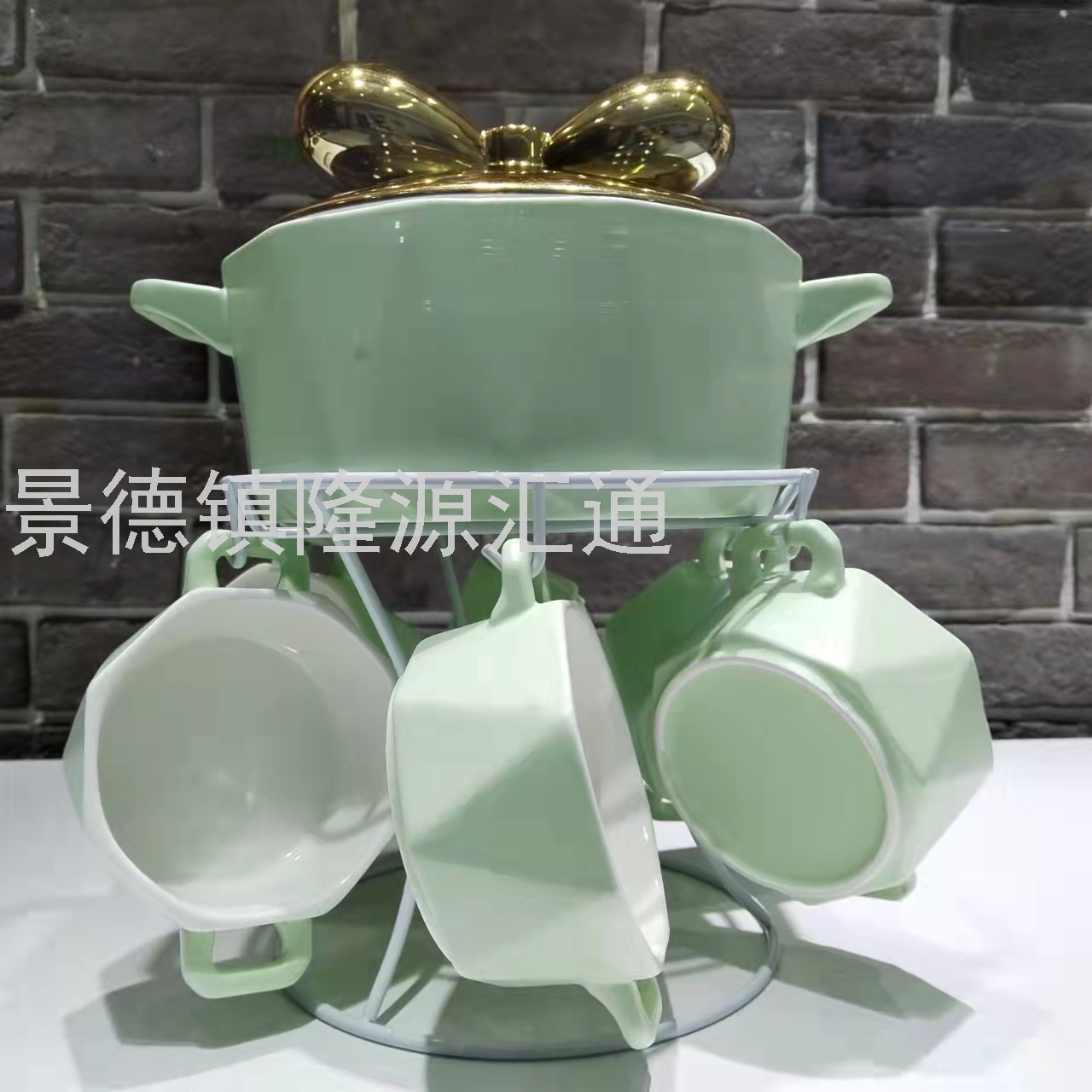 Jingdezhen Ceramic Soup Pot Set Dual-Sided Stockpot Noodle Cup Freshness Bowl Storage Tank Casserole Electric Soup Pot