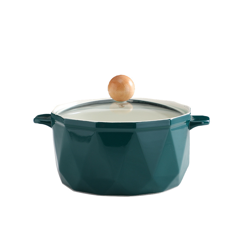 Nordic Ins Tableware Large Capacity Ceramic Bowl with Lid Student Household Anti-Scald Instant Noodle Bowl Business Gift Customization