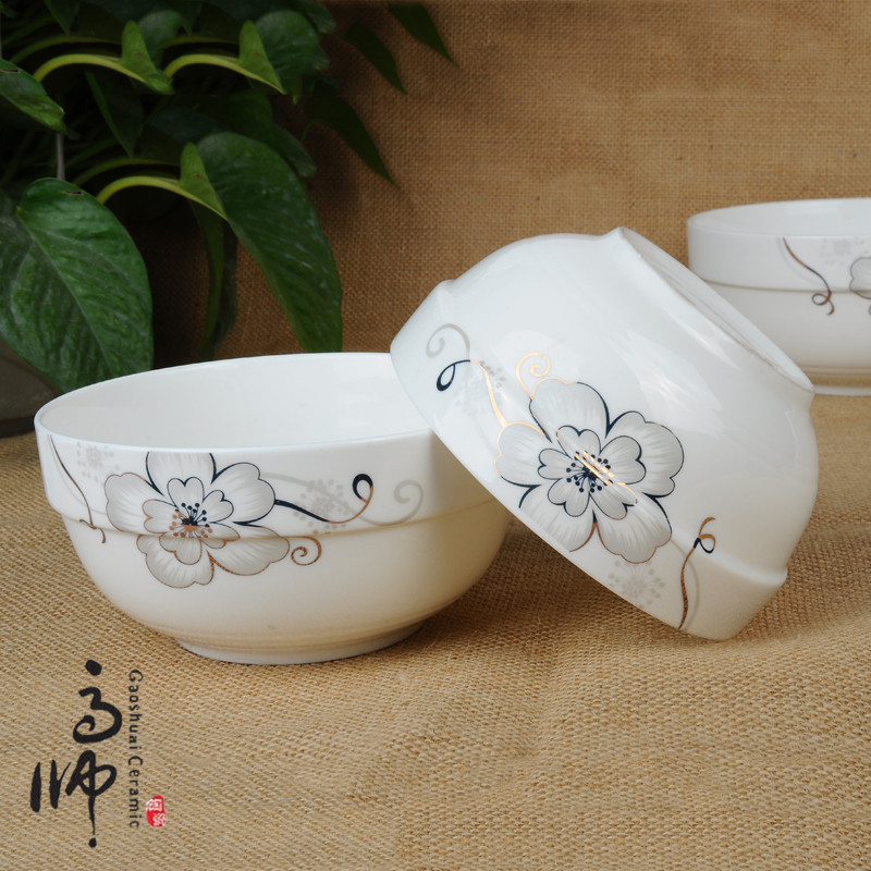 10. Alice white China ceramic bowl bone China rim guard bowl multi-size soup bowl daily necessities 10. Alice white China ceramic bowl bone China rim guard bowl multi-size soup bowl daily necessities