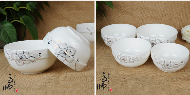 10. Alice white China ceramic bowl bone China rim guard bowl multi-size soup bowl daily necessities 10. Alice white China ceramic bowl bone China rim guard bowl multi-size soup bowl daily necessities