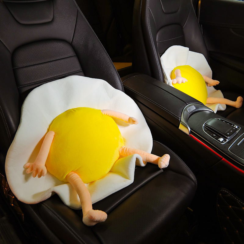 Tang Yi Automotive Headrest Car Neck Pillow Neck Pillow Cartoon Poached Egg Bolster Lumbar Support Pillow Car Cervical Pillow