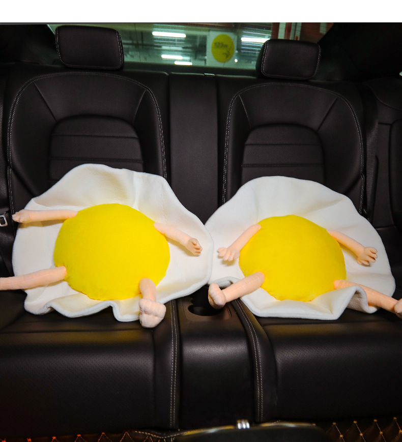 Tang Yi Automotive Headrest Car Neck Pillow Neck Pillow Cartoon Poached Egg Bolster Lumbar Support Pillow Car Cervical Pillow