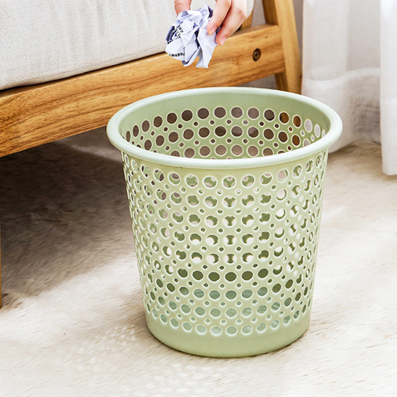 Plastic Hollow Trash Can Household Toilet Kitchen and Toilet Trash Can without Lid Large Thickened Office Wastebasket