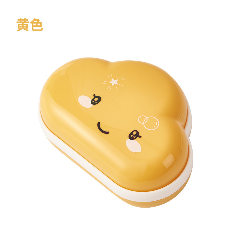New Cute Cartoon Cloud Fat Soap Box Draining Hollow Soap Box with Lid Toilet Bathroom Soap Rack