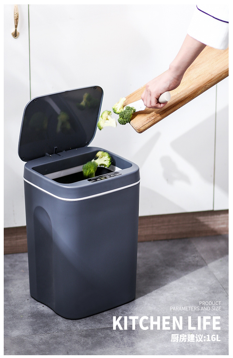 Intelligent Induction Automatic Trash Can Indoor Creative with Lid Household Kitchen Classification Toilet Corner Trash Bin Intelligent Induction Automatic Trash Can Indoor Creative with Lid Household Kitchen Classification Toilet Corner Trash Bin