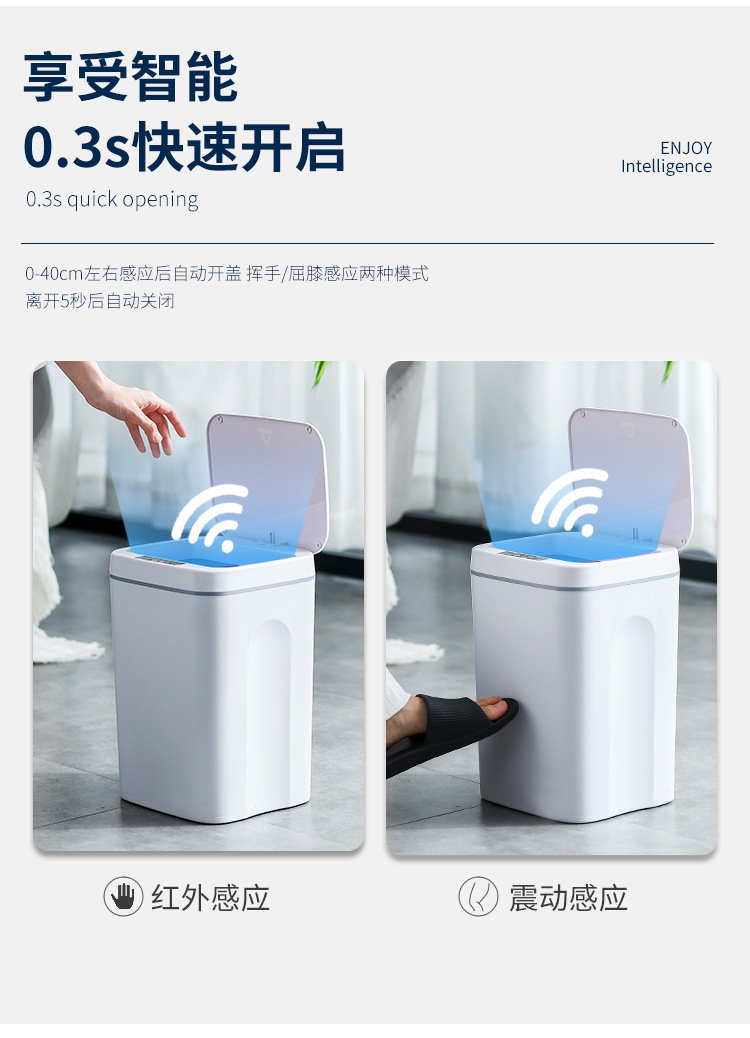 Intelligent Induction Automatic Trash Can Indoor Creative with Lid Household Kitchen Classification Toilet Corner Trash Bin Intelligent Induction Automatic Trash Can Indoor Creative with Lid Household Kitchen Classification Toilet Corner Trash Bin