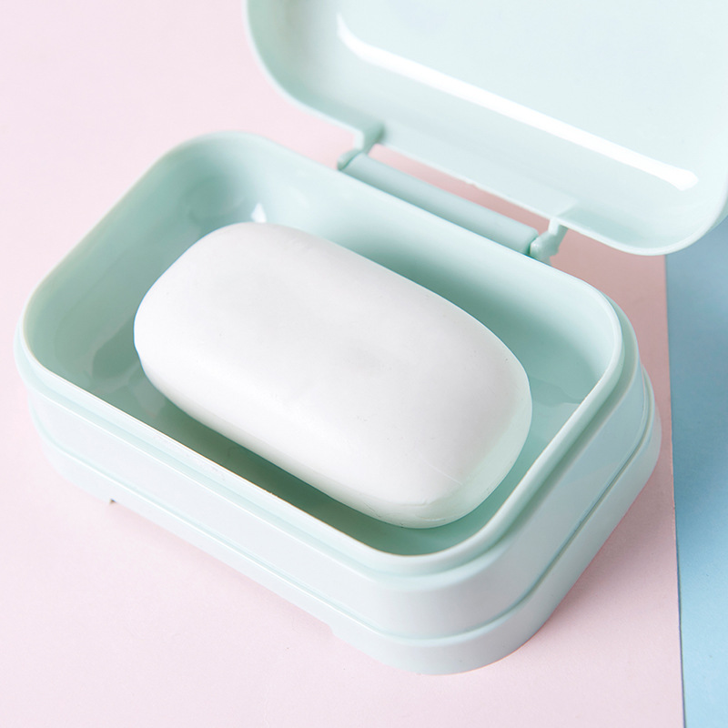 Soap box with lid creative personality lovely liquid soap box toilet portable student dormitory soap collection box