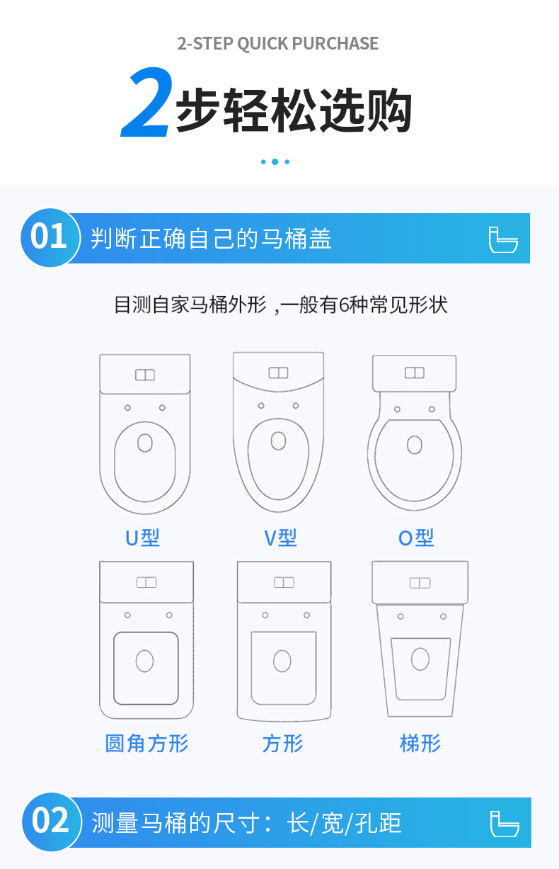 Factory Wholesale Household U-Shaped Toilet Cover Quick Installation Slow Drop Toilet Cover Toilet Cover  Toilet lid
