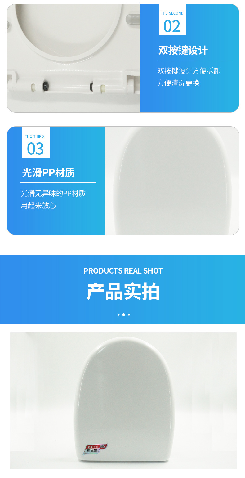 Factory Wholesale Household U-Shaped Toilet Cover Quick Installation Slow Drop Toilet Cover Toilet Cover  Toilet lid
