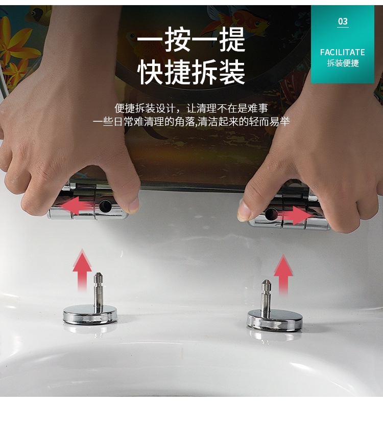 Toilet Cover Home Versatile Thickened Toilet Pumping Old-Fashioned Toilet Seat Resin Buffer Toilet lid
