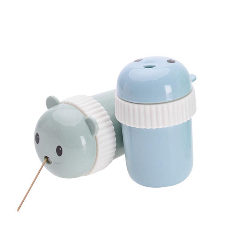 Cartoon Toothpick Box Creative European Bear Toothpick Tin Simple Living Room Home Portable round Toothpick Holder