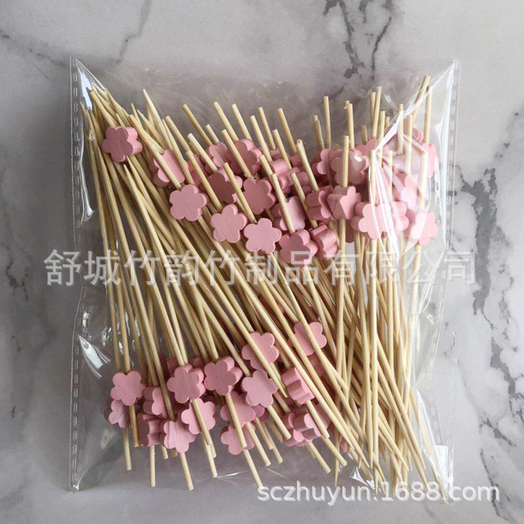 Disposable Bamboo Fruit Toothpick Fruit Fork Cocktail Sticks Cute Bamboo Creative Flower Toothpick Beads String Whole Disposable Bamboo Fruit Toothpick Fruit Fork Cocktail Sticks Cute Bamboo Creative Flower Toothpick Beads String Whole