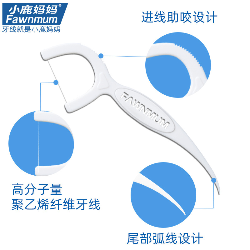 FAWN MUM Guihu 100 PCs Floss Bag Portable Box Dental Floss Dental Floss Plastic Toothpick Factory Customization