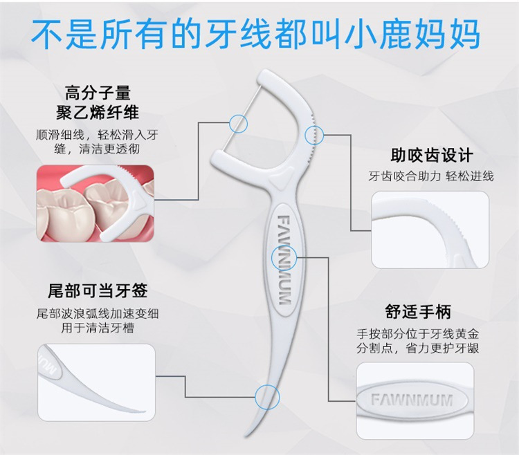 FAWN MUM Guihu 100 PCs Floss Bag Portable Box Dental Floss Dental Floss Plastic Toothpick Factory Customization FAWN MUM Guihu 100 PCs Floss Bag Portable Box Dental Floss Dental Floss Plastic Toothpick Factory Customization