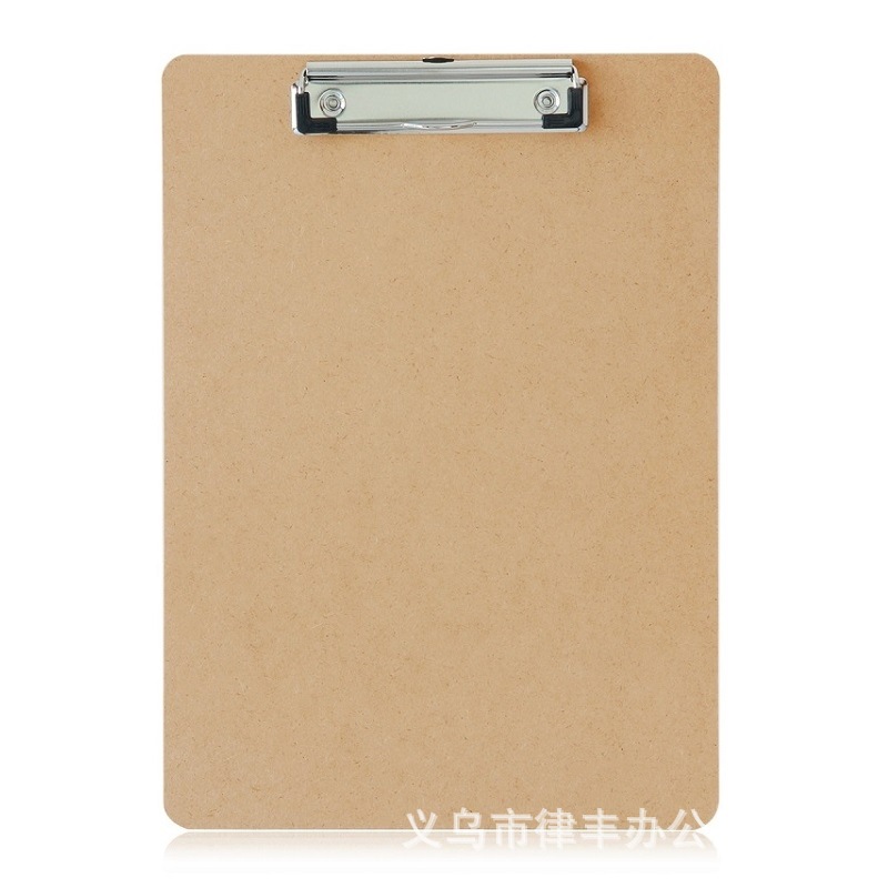 Yiwu 28-Year Manufacturer A4 Bill Menu Board Clip A4 Base Board Clip with Wooden Board Office Folder Student Stationery Clip