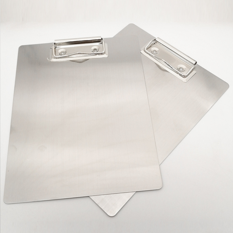 Spot Stainless Steel Writing Board Metal Menu Holder Simple Business Folder Metal Pad Folder Wholesale