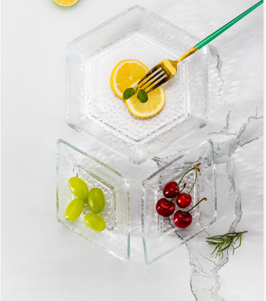 Ageliya Gift Platter Dried Fruit Box Fruit Plate Creative Combination Multi-Purpose Fruit Plate Candy Plate Glass Fruit Plate