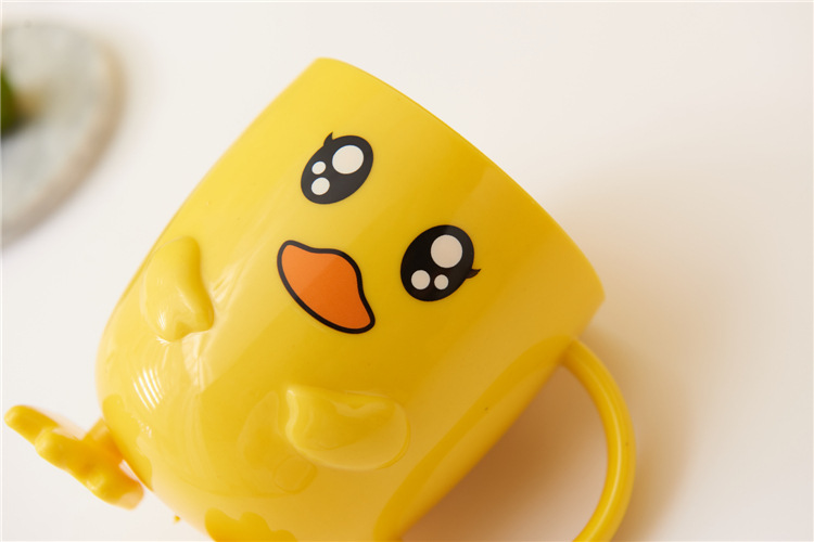 Household Small Yellow Duck Children's Tableware Set Cute Cartoon Grid Drop-Resistant Plate Spork Combination Household Small Yellow Duck Children's Tableware Set Cute Cartoon Grid Drop-Resistant Plate Spork Combination