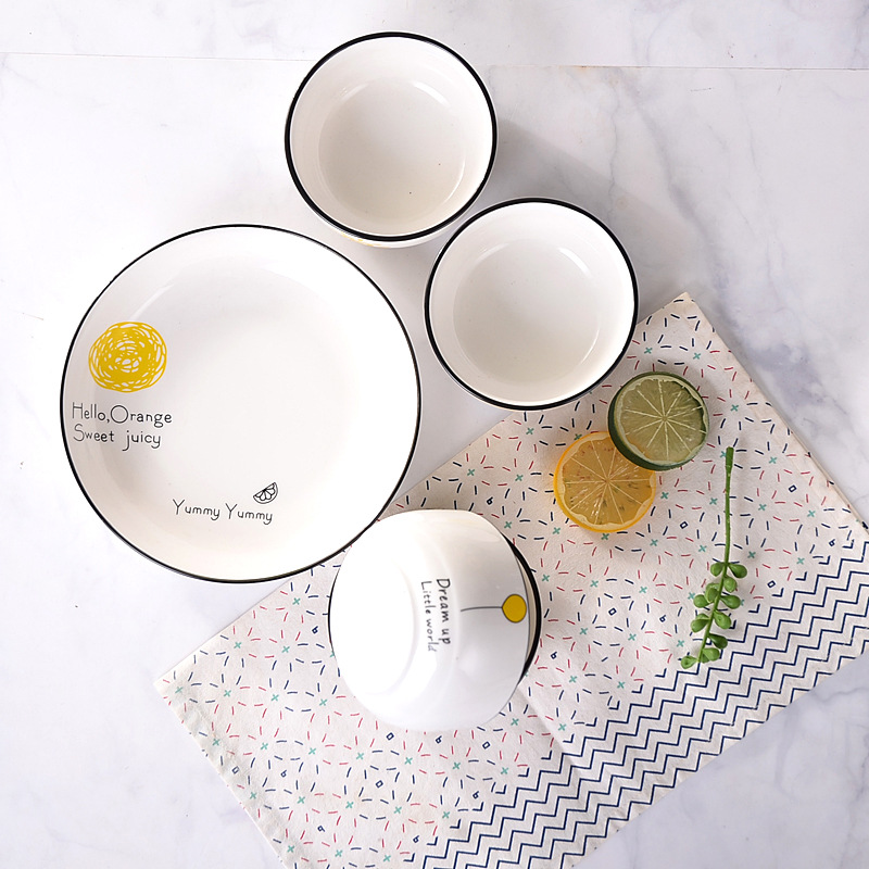 Bowl Cup Plate Nordic Ceramic Tableware Suit 9-Piece Set Festival Gift Bowl Set Gift Box Packaging Gift Customization