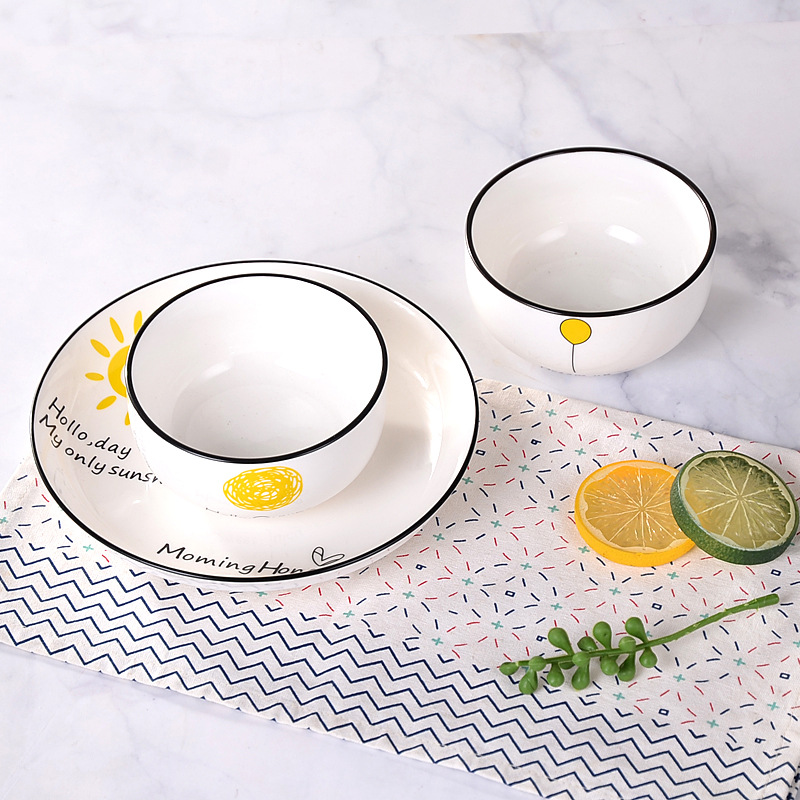 Bowl Cup Plate Nordic Ceramic Tableware Suit 9-Piece Set Festival Gift Bowl Set Gift Box Packaging Gift Customization