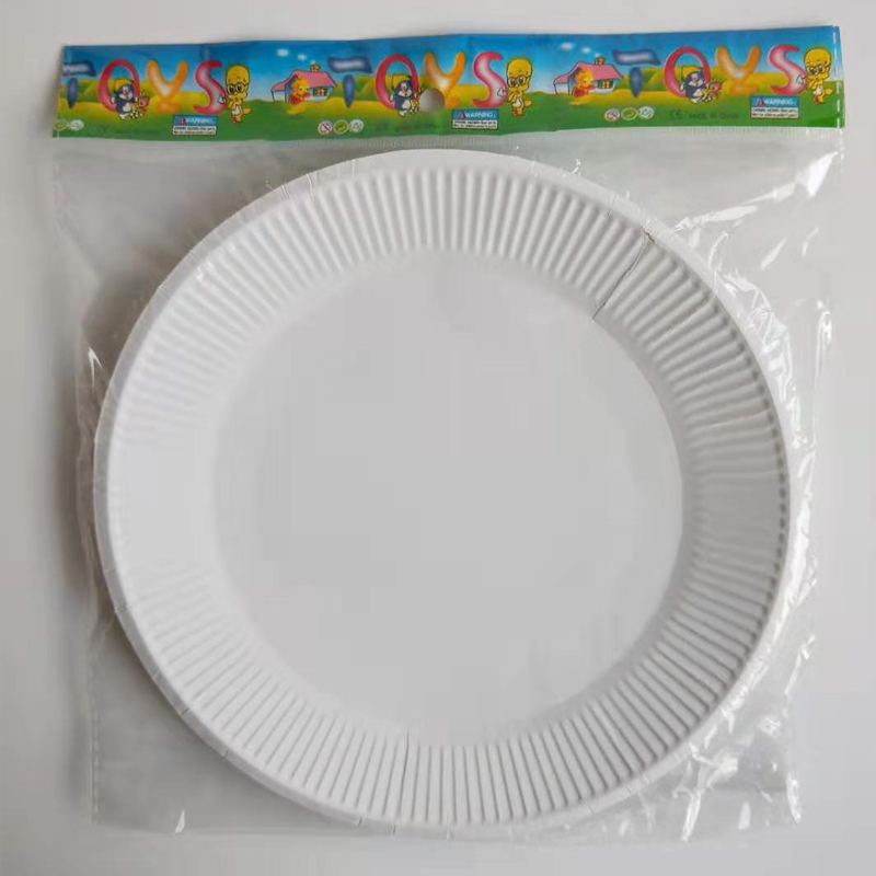 8 \&#034;disposable fine grain plate white paper plate cake plate drawing paper plate kindergarten early education