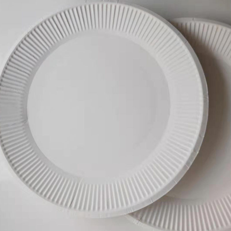 8 \&#034;disposable fine grain plate white paper plate cake plate drawing paper plate kindergarten early education