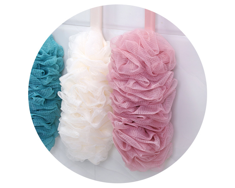 A2555 long handle bath brush bath ball enlarged bath towel bath brush bubble bath gauze scrub back bath brush rub back