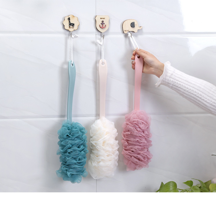 A2555 long handle bath brush bath ball enlarged bath towel bath brush bubble bath gauze scrub back bath brush rub back