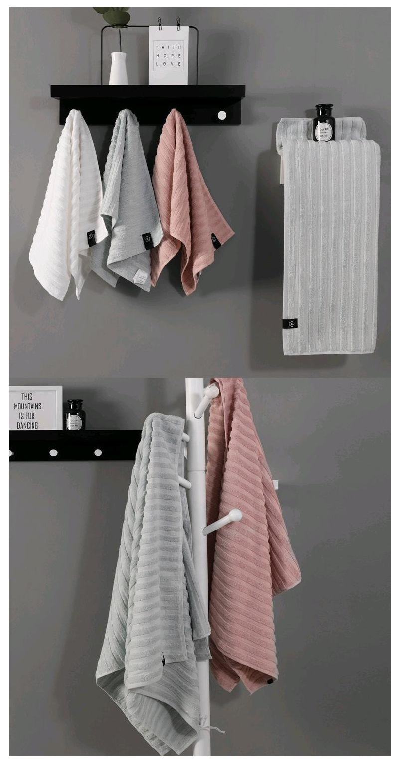 [Three-Piece Set] Bath Towel Towel Set Super Soft Absorbent No Lint Elegant Family High-End Gift Box