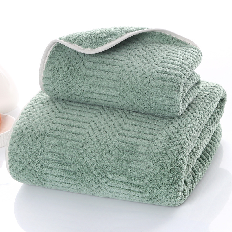 Factory Wholesale Coral Velvet Plain Edging Covers Household Soft Absorbent Towel Bath Towel Set Custom Logo