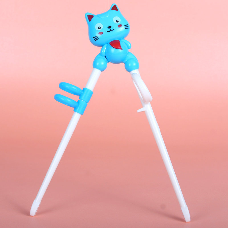 Children Training Chopsticks Learning Chopsticks Corrective Usage Practice Mother and Baby Cartoon Cat Chopsticks Card Packaging
