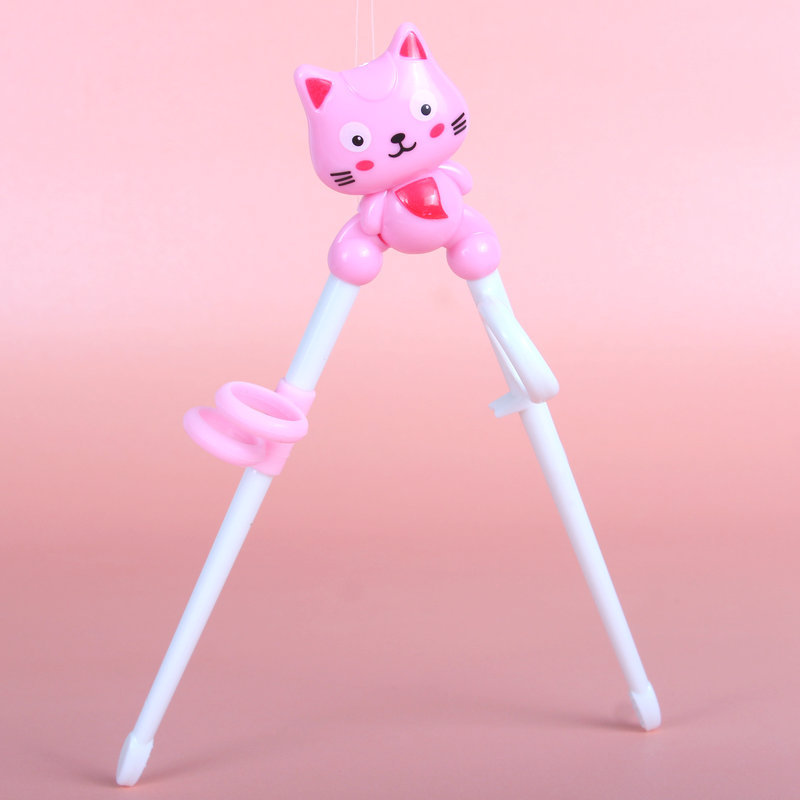 Children Training Chopsticks Learning Chopsticks Corrective Usage Practice Mother and Baby Cartoon Cat Chopsticks Card Packaging