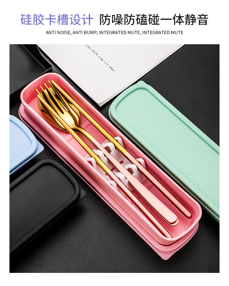 304 stainless steel portable tableware set Korean spoon, fork chopsticks set of three is suing student tableware can be customized 304 stainless steel portable tableware set Korean spoon, fork chopsticks set of three is suing student tableware can be customized