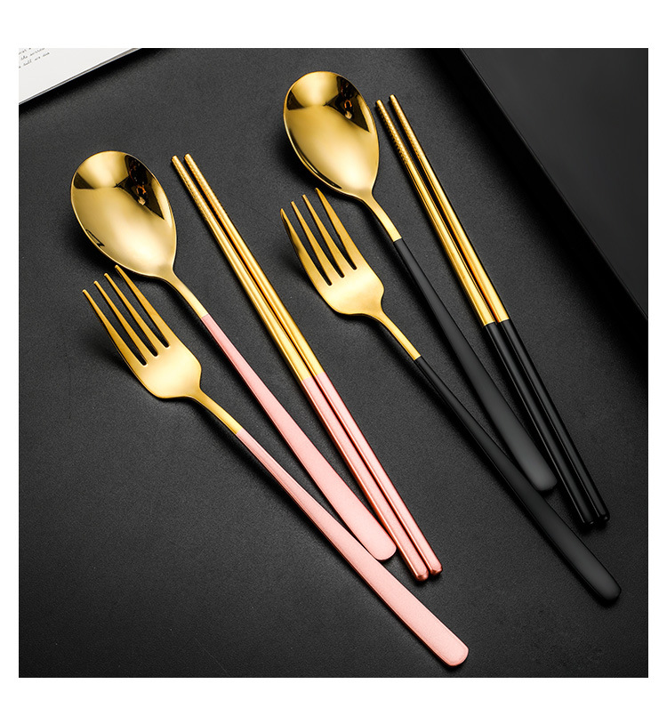 304 stainless steel portable tableware set Korean spoon, fork chopsticks set of three is suing student tableware can be customized 304 stainless steel portable tableware set Korean spoon, fork chopsticks set of three is suing student tableware can be customized