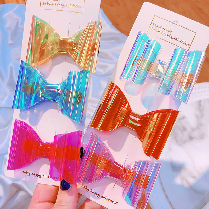Korean Laser Sequins Handmade Chopsticks Dish Knot Children BB Clip Baby Pair Clip Set Hair Clip Headdress