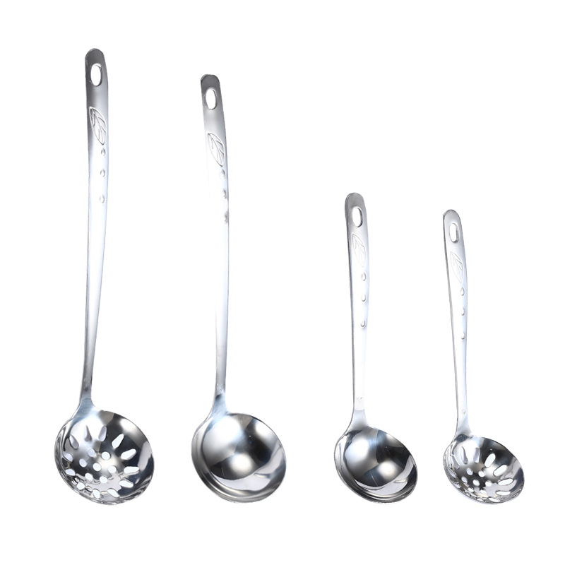 Factory Direct Sales Hot Pot Spoon Stainless Steel Soup Ladle Colander Household Soup Ladle Scoop up Dumplings Kitchen Gadgets