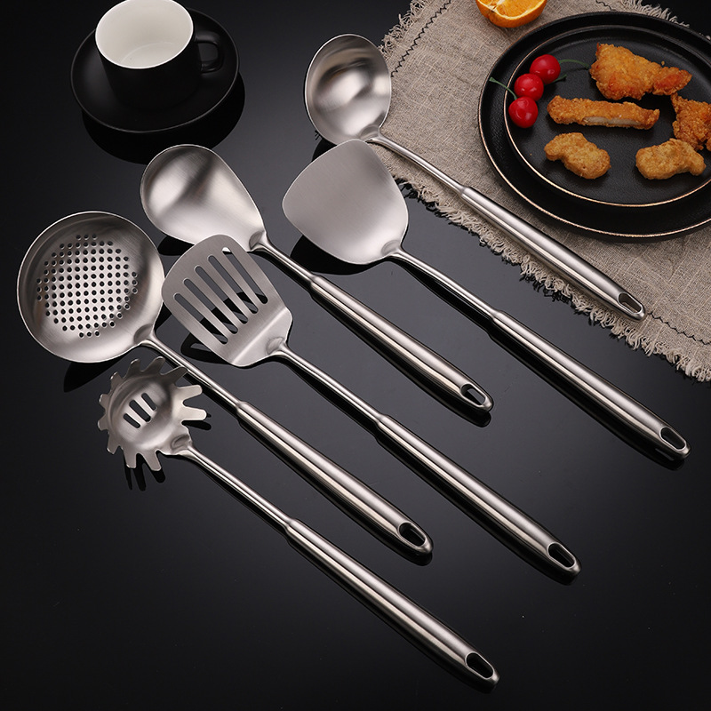 304 Stainless Steel Thickened Household Spatula Soup Spoon Ladle Spoon Kitchen Cooking Tools Spatula Set
