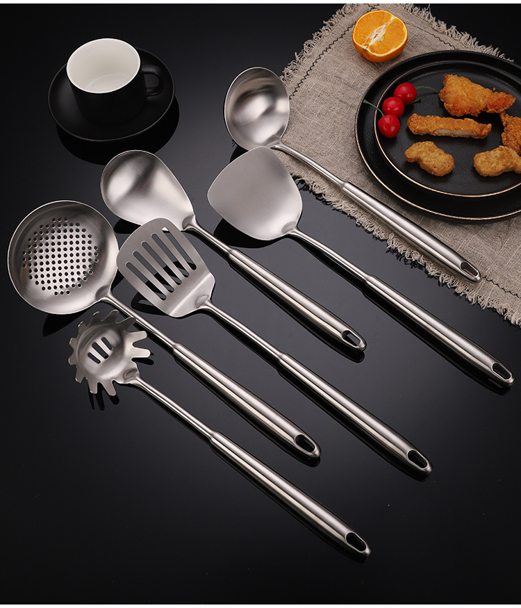 304 Stainless Steel Thickened Household Spatula Soup Spoon Ladle Spoon Kitchen Cooking Tools Spatula Set