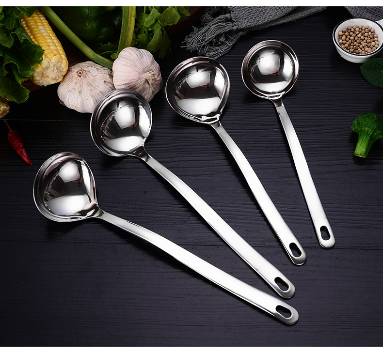 Steel Hot Pot Spoon Soup Ladle HeartShaped Spoon Household Light Handle Hot Pot Spoon Spoon Strainer Colander Whole