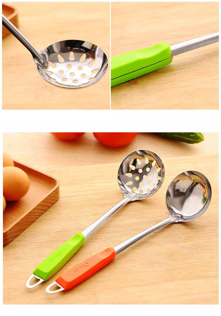 Stainless Steel Hot Pot Spoon Hot Pot Soup Ladle Colander Thickened Long Handle Spoon Soup Soup Spoon For Stirring