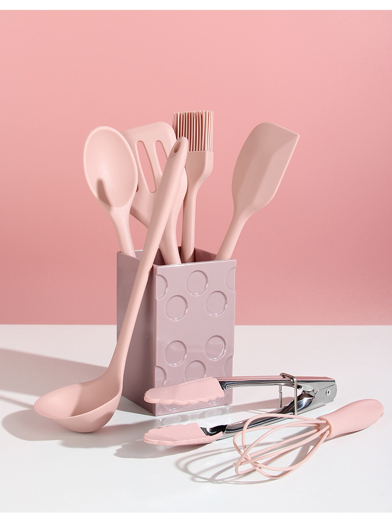 Silicone 8Piece Set Baking Suit NonStick Pan Mini Silicone Kitchenware Soup Ladle Household Shovel Egg Beating Oil