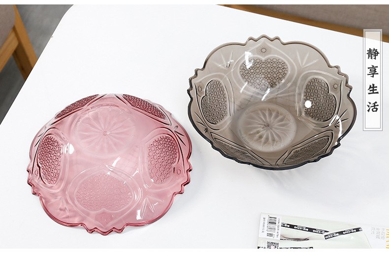 Crystal clear fruit tray European family simple modern living room tea table fruit snack tray candy tray