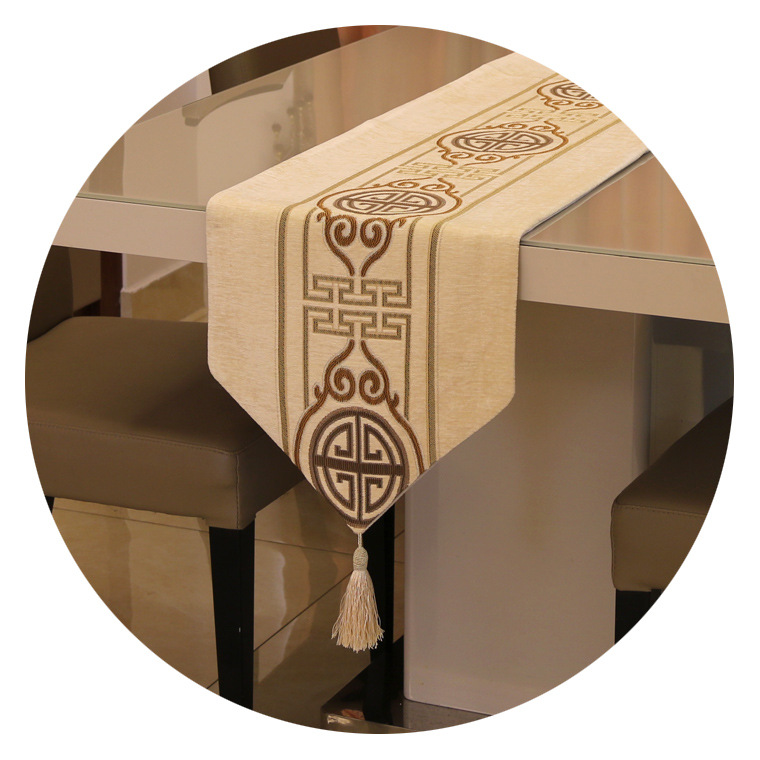 Modern light luxury New Chinese luxury Chenille renewed table flag European Tea Table bed end soft cloth towel