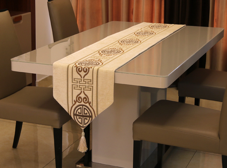 Modern light luxury New Chinese luxury Chenille renewed table flag European Tea Table bed end soft cloth towel