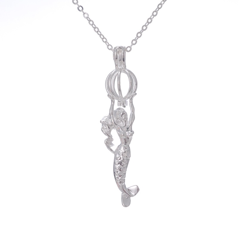 Oyster pearl harp ball essence oil bottle holconserved mermaid magic box aroma-phase box sweater necklace pendant collarbone chain